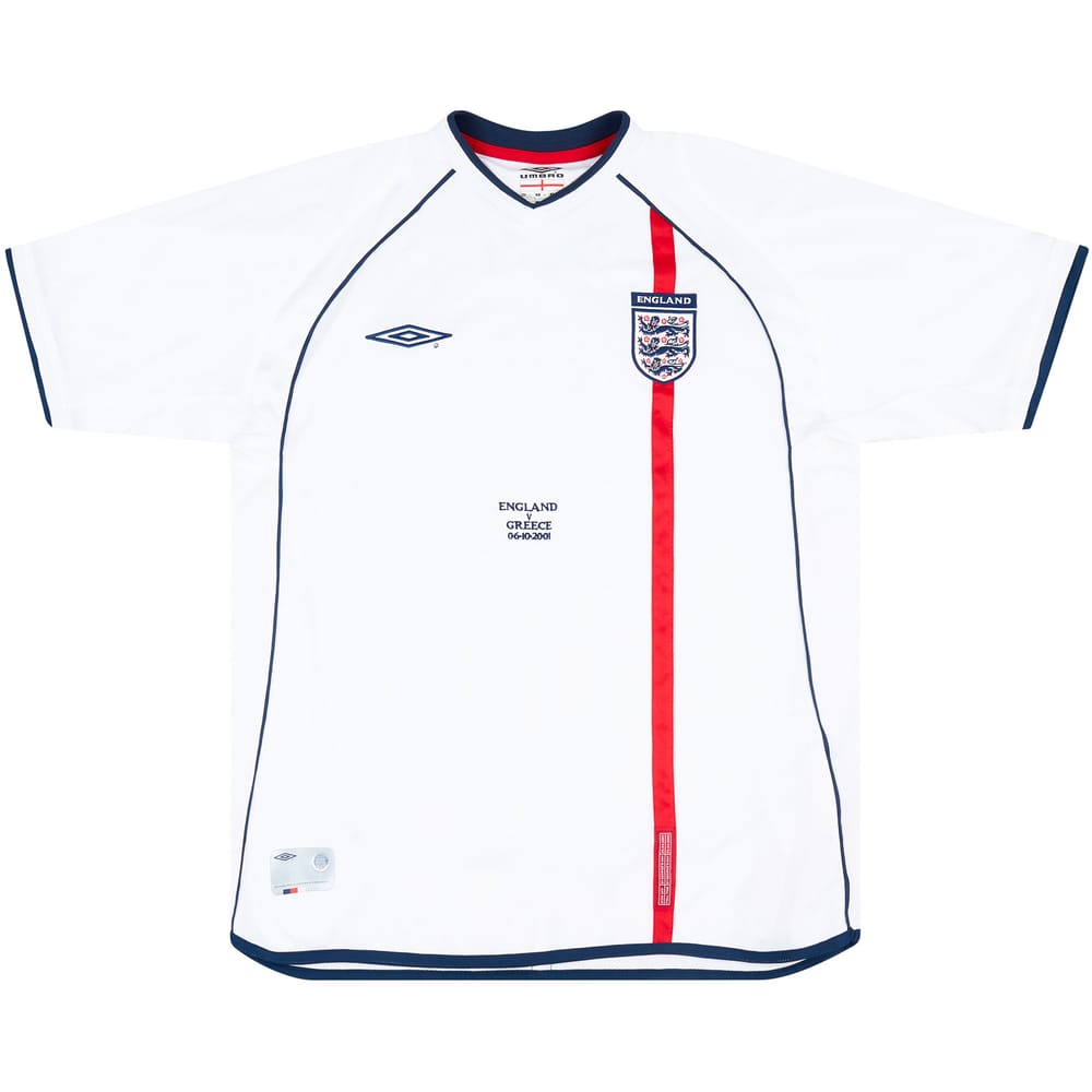 2001 England Match Issue Home Shirt Butt (v Greece)