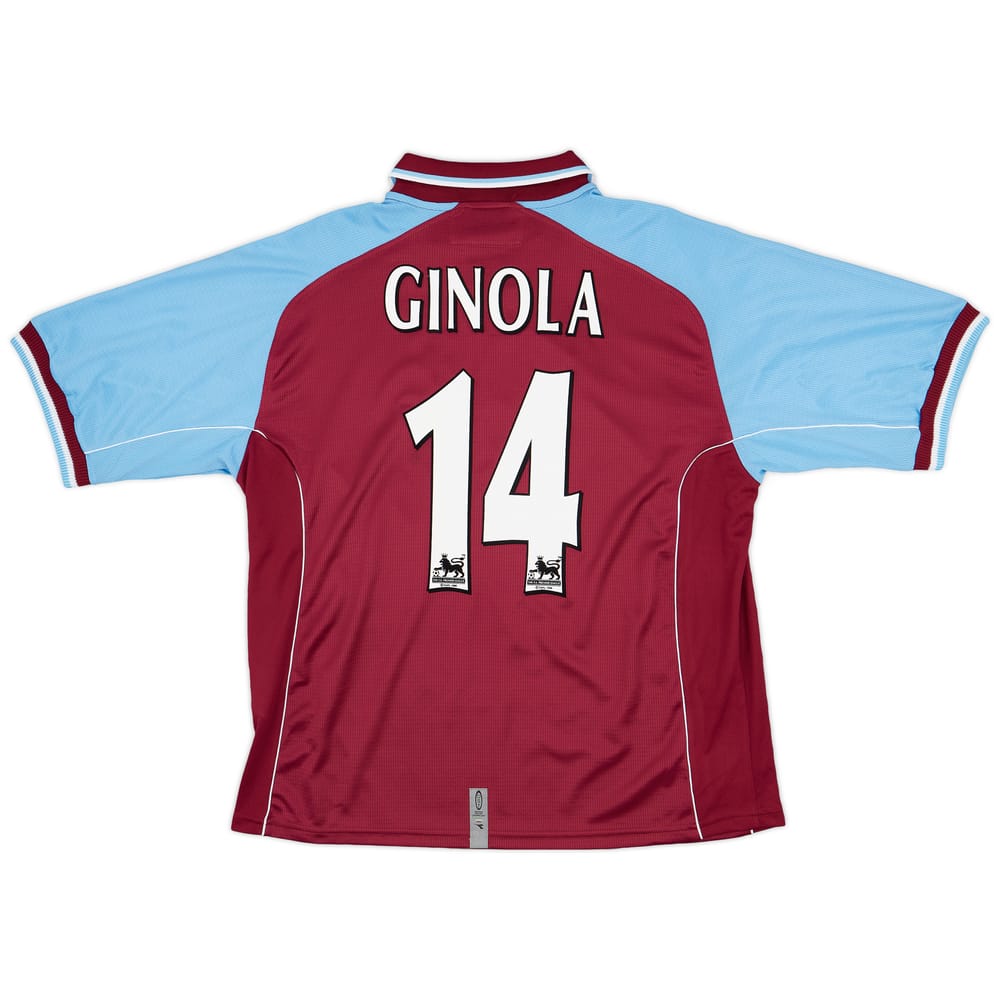 2000-01 Aston Villa Home Shirt Ginola #14 (XL)