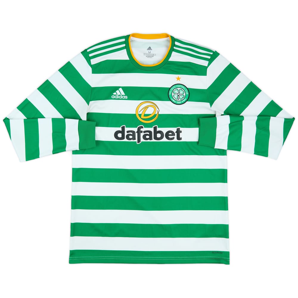 2020-21 Celtic Home L/S Shirt - 8/10 - (M)