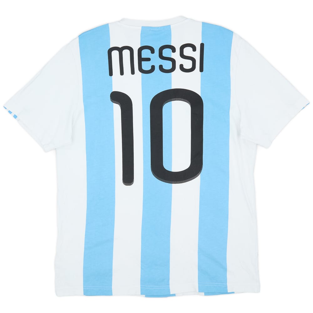 2010-11 Argentina adidas 'Messi #10' Fan Cotton Tee - 8/10 - (L)