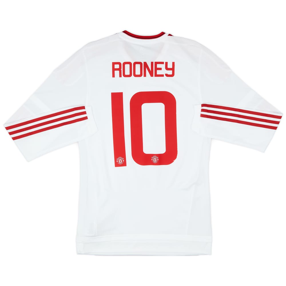 2015-16 Manchester United Player Issue Away L/S Shirt Rooney #10 (S/M)