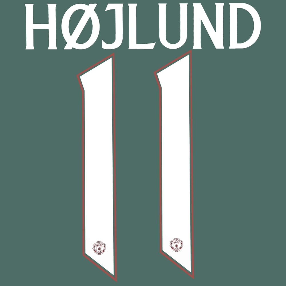 2023-24 Manchester United Away Cup Hojlund #11 Name Set