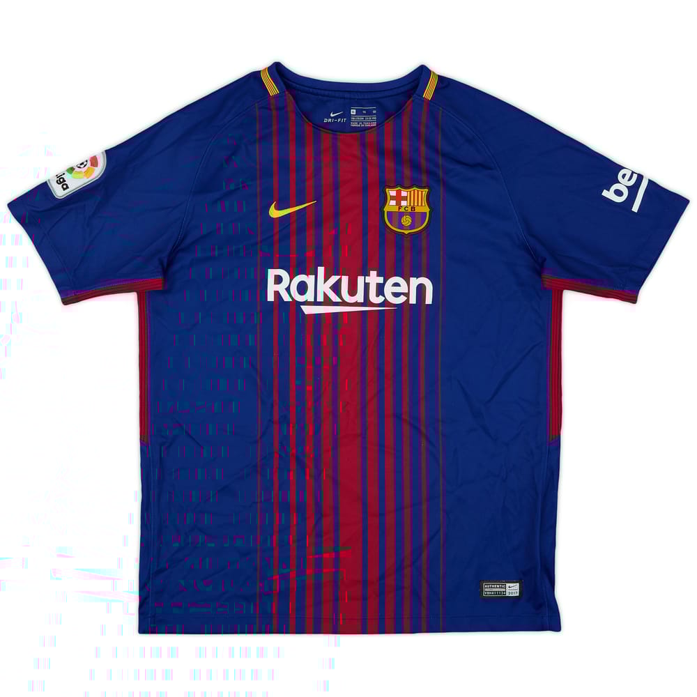 2017-18 Barcelona Home Shirt - 8/10 - (XL.Boys)