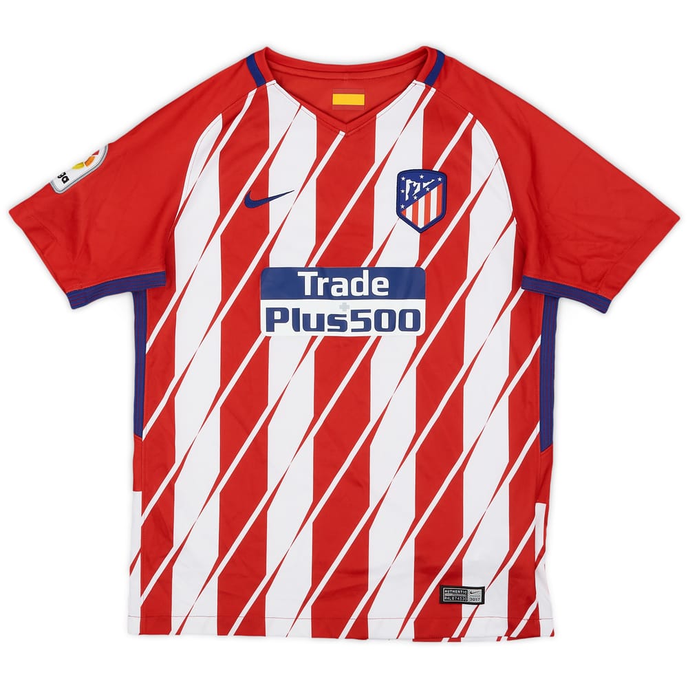 2017-18 Atletico Madrid Home Shirt - 9/10 - (L.Boys)