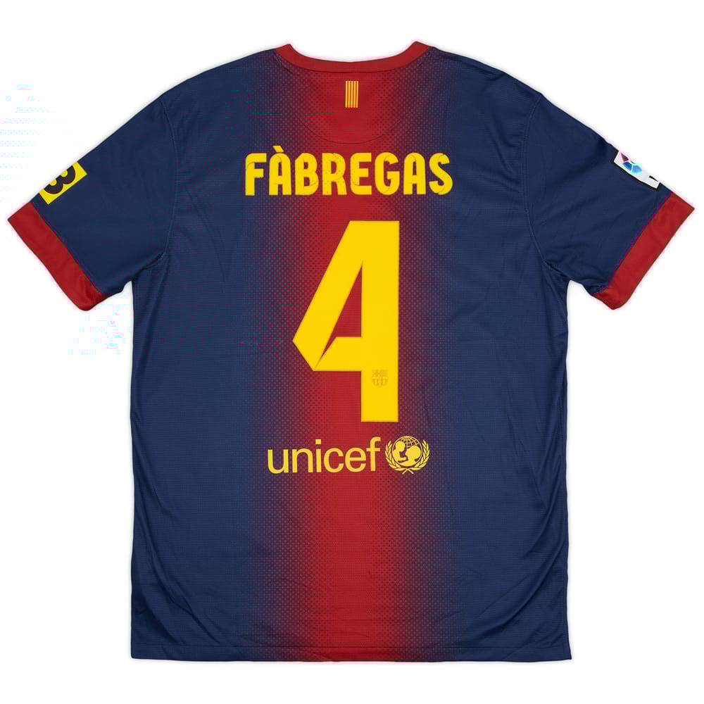 2012-13 Barcelona Home Shirt Fabregas #4 - 7/10 - (L)