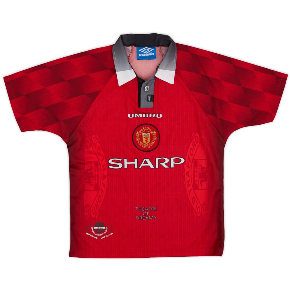 1996-98 Manchester United Home Shirt - 8/10 - (L.Boys)