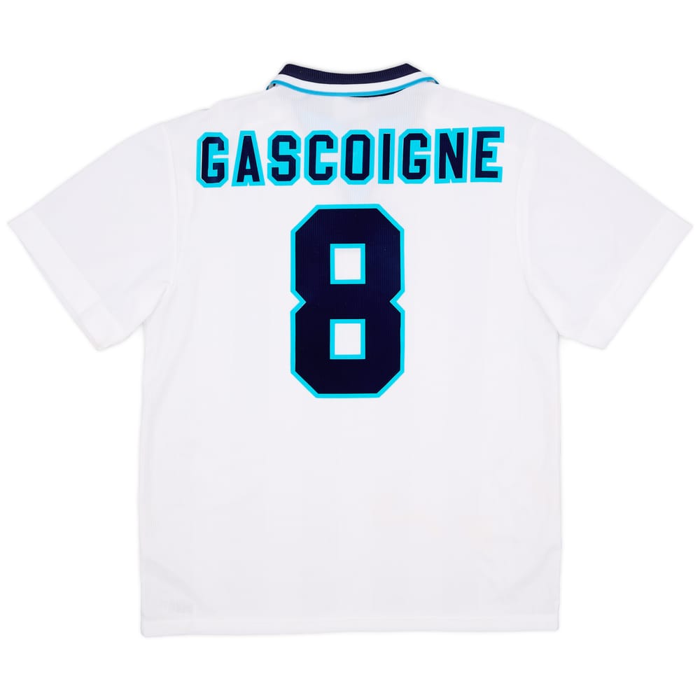 1995-97 England Home Shirt Gascoigne #8 - 7/10 - (L)