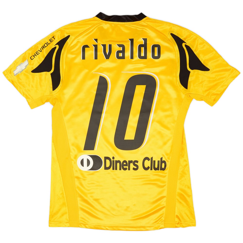 2007-08 AEK Athens Home Shirt Rivaldo #10 - 8/10 - (M)