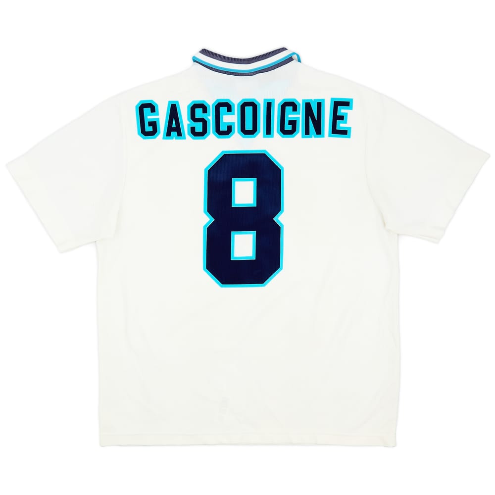 1995-97 England Home Shirt Gascoigne #8 - 7/10 - (XL)