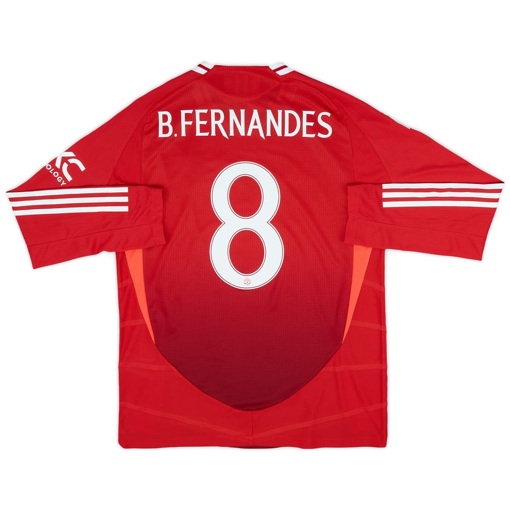 2024-25 Manchester United Authentic Home L/S Shirt B.Fernandes #8 (L)