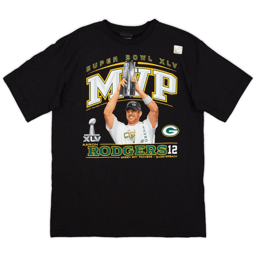 2011 Green Bay Packers Aaron Rodgers Super Bowl XLV MVP Reebok Graphic Tee - 9/10 - (XL)