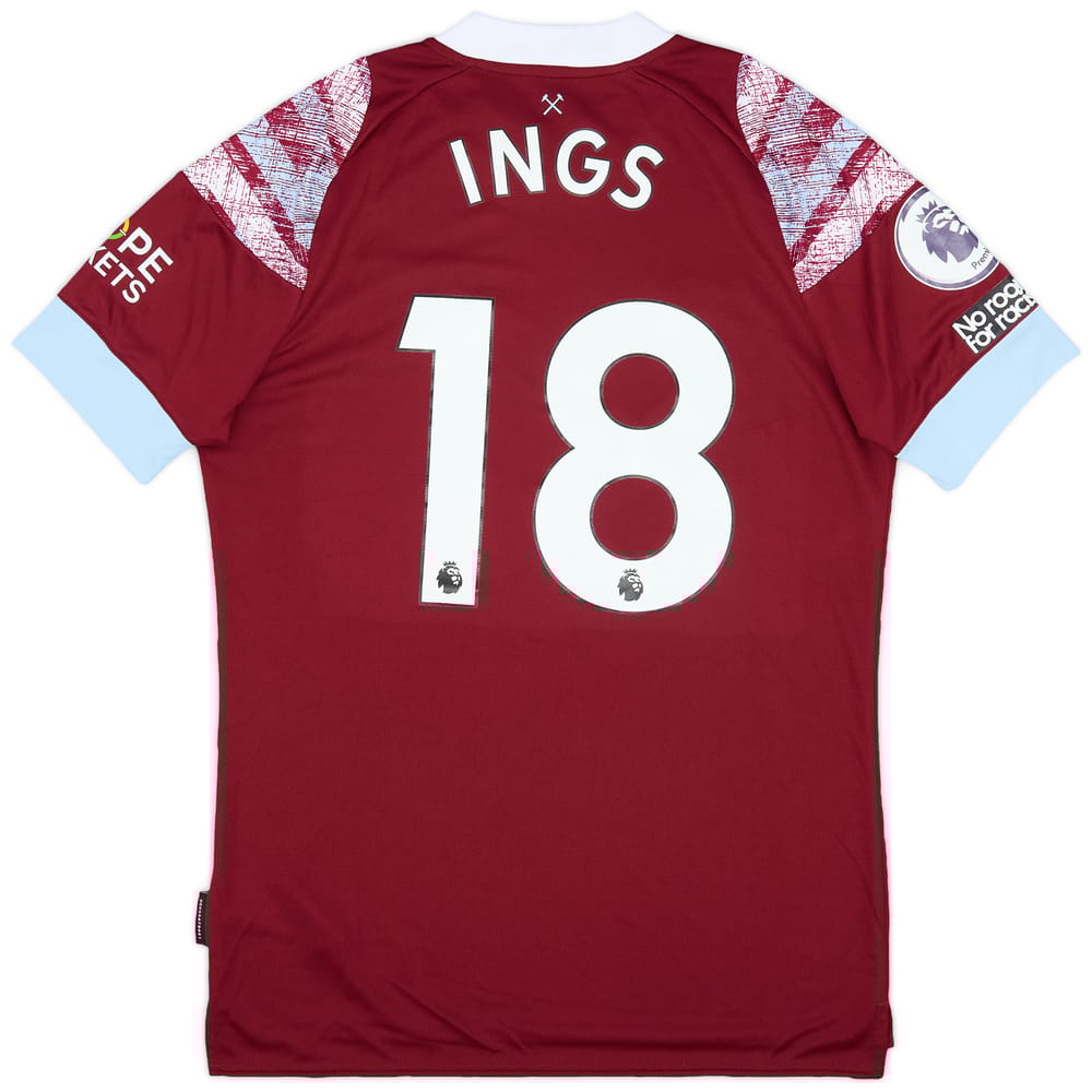2022-23 West Ham Match Issue Home Shirt Ings #18