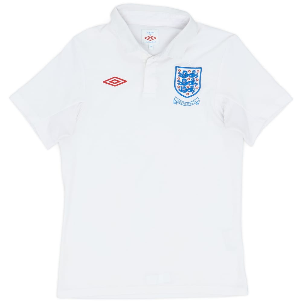 2009-10 England 'South Africa' Home Shirt - 9/10 - (L.Boys)