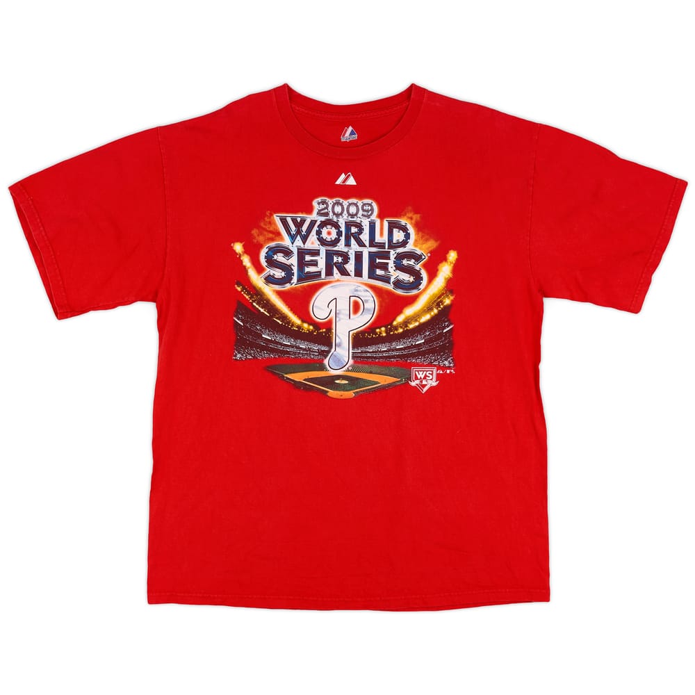 2009 Philadelphia Phillies World Series Majestic Tee - 8/10 - (L)