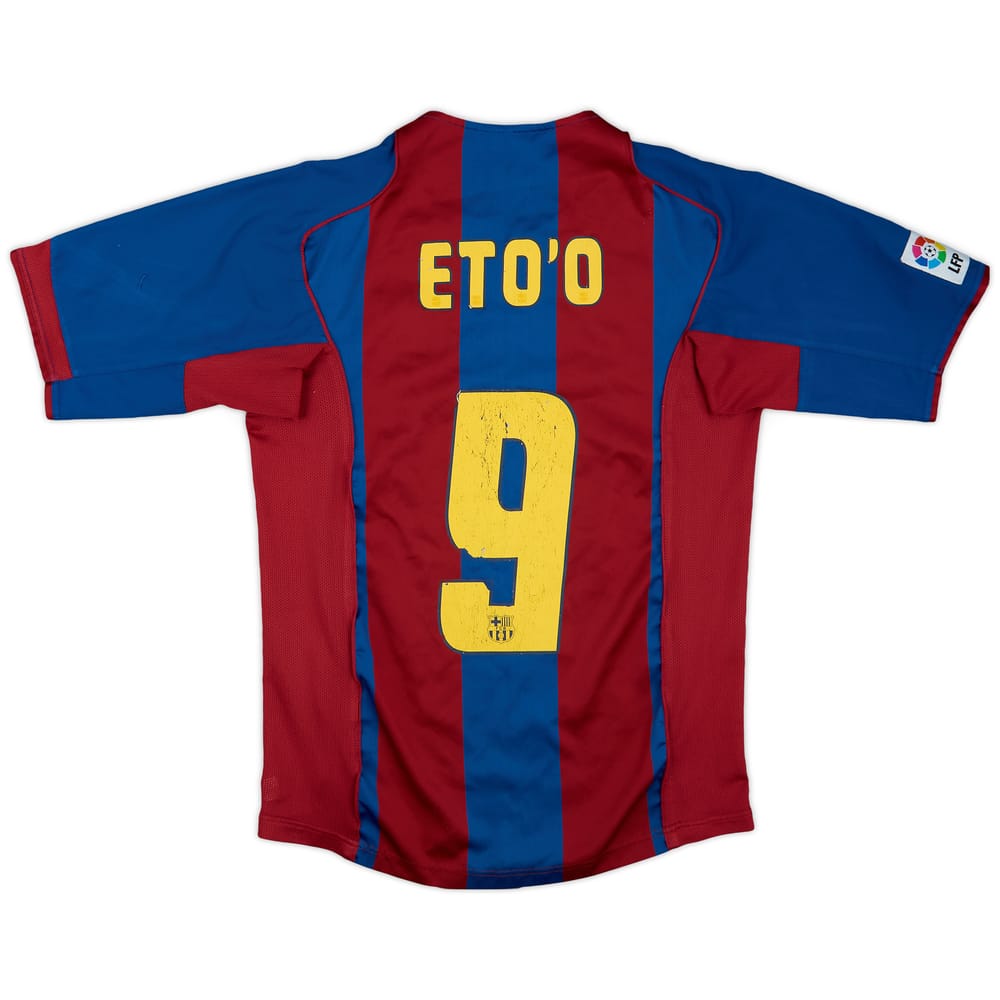 2004-05 Barcelona Home Shirt Eto'o #9 - 4/10 - (S)