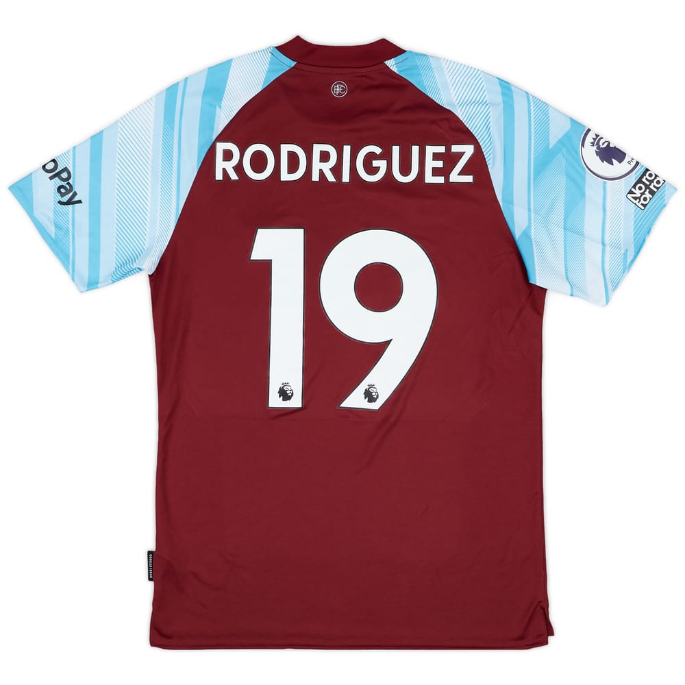 2021-22 Burnley Match Worn Home Shirt Rodriguez #19