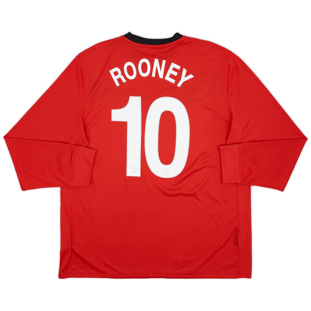 2009-10 Manchester United Home L/S Shirt Rooney #10 - 10/10 - (XL)