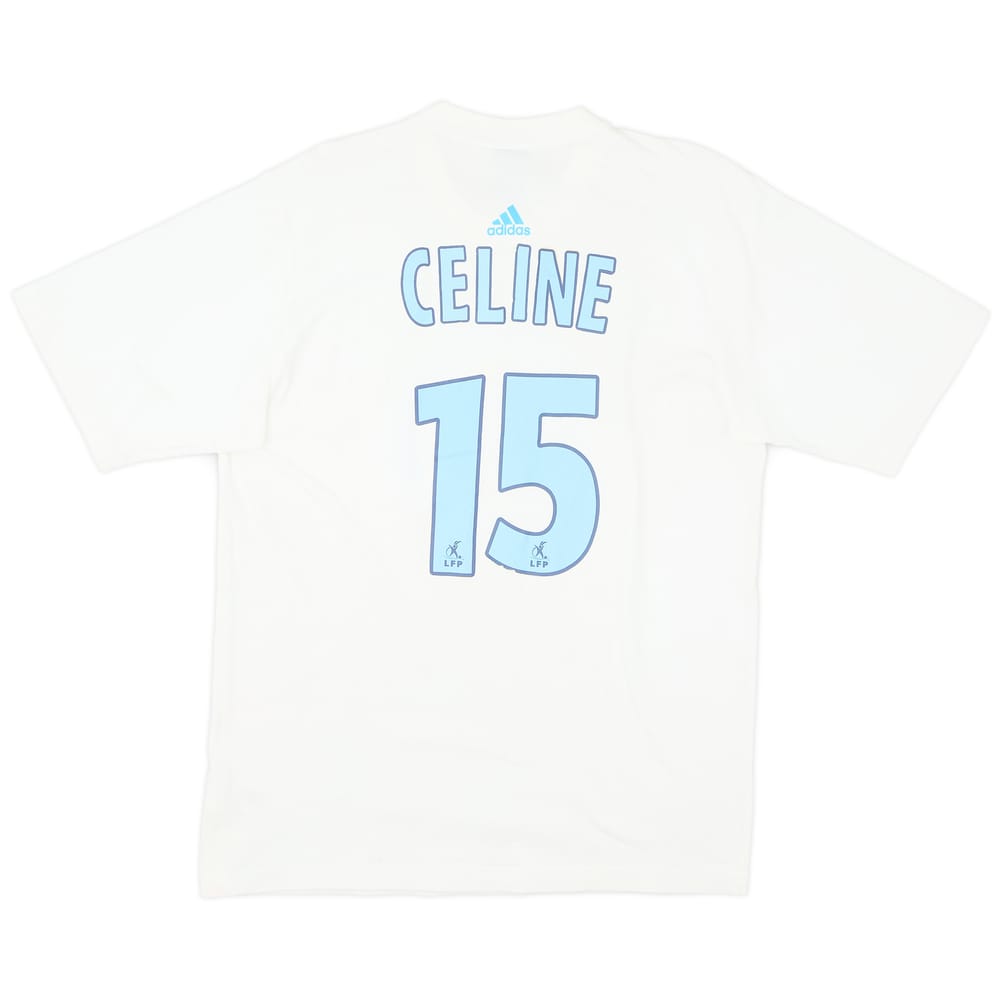 2004-05 Olympique Marseille adidas Cotton Tee Celine #15 - 8/10 - (M)