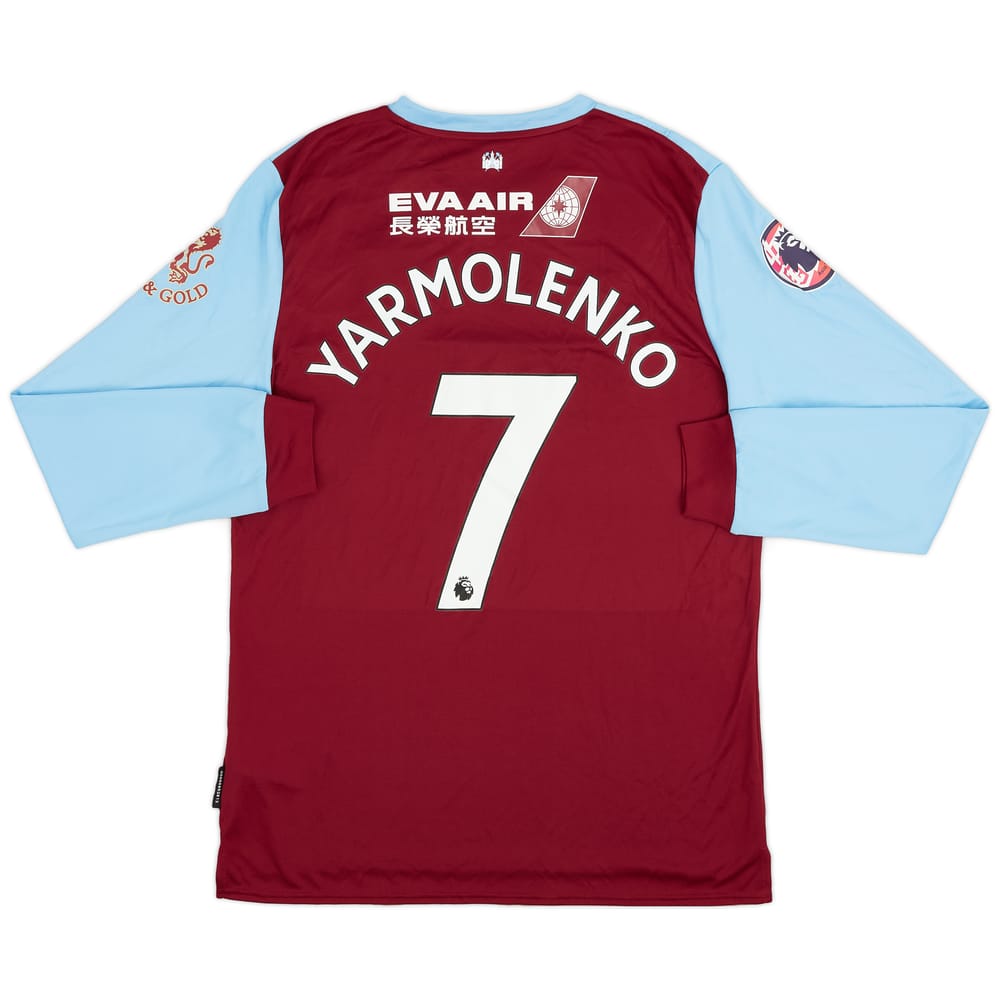 2019-20 West Ham Match Issue Home L/S Shirt Yarmolenko #7