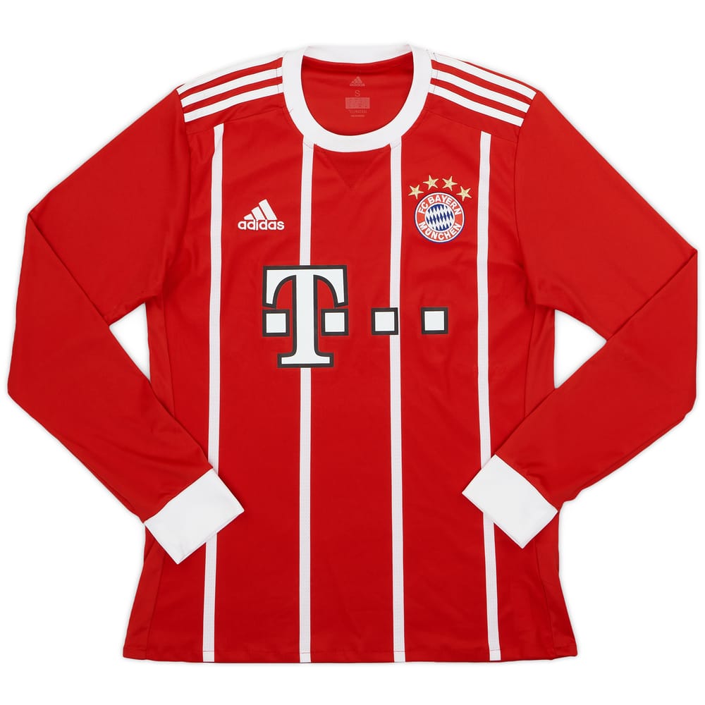 2017-18 Bayern Munich Home L/S Shirt - 7/10 - (S)