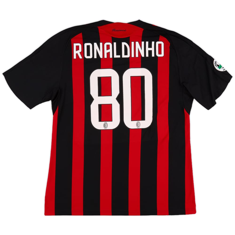 2008-09 AC Milan Home Shirt Ronaldinho #80 - 8/10 - (XL)