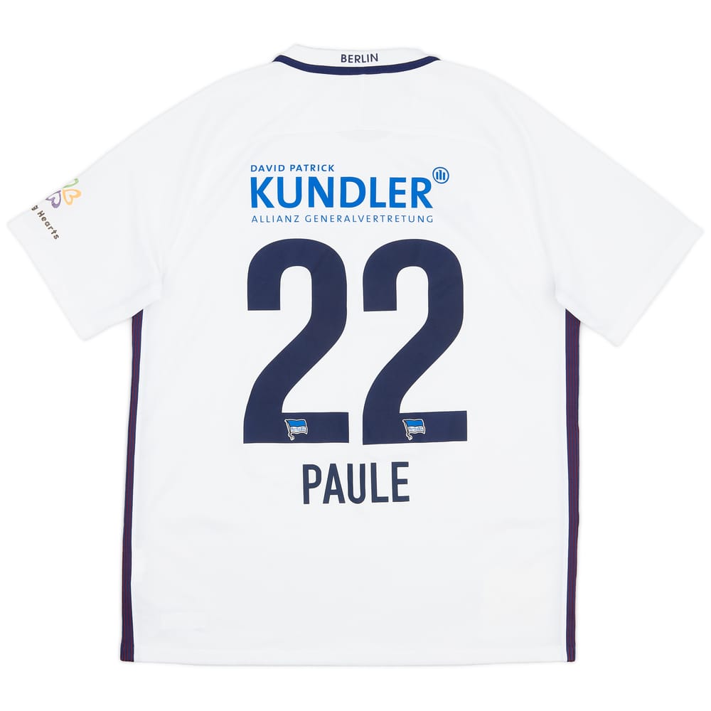 2016-17 Hertha Berlin Match Worn 'Adeus Marcelinho' Away Shirt Paule #22