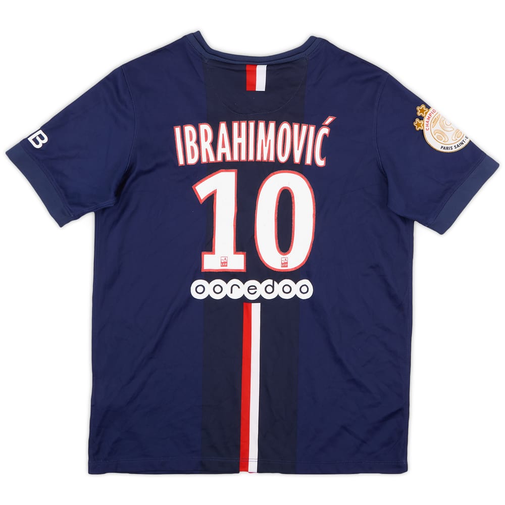 2014-15 Paris Saint-Germain Home Shirt Ibrahimovic #10 - 7/10 - (XL.Boys)