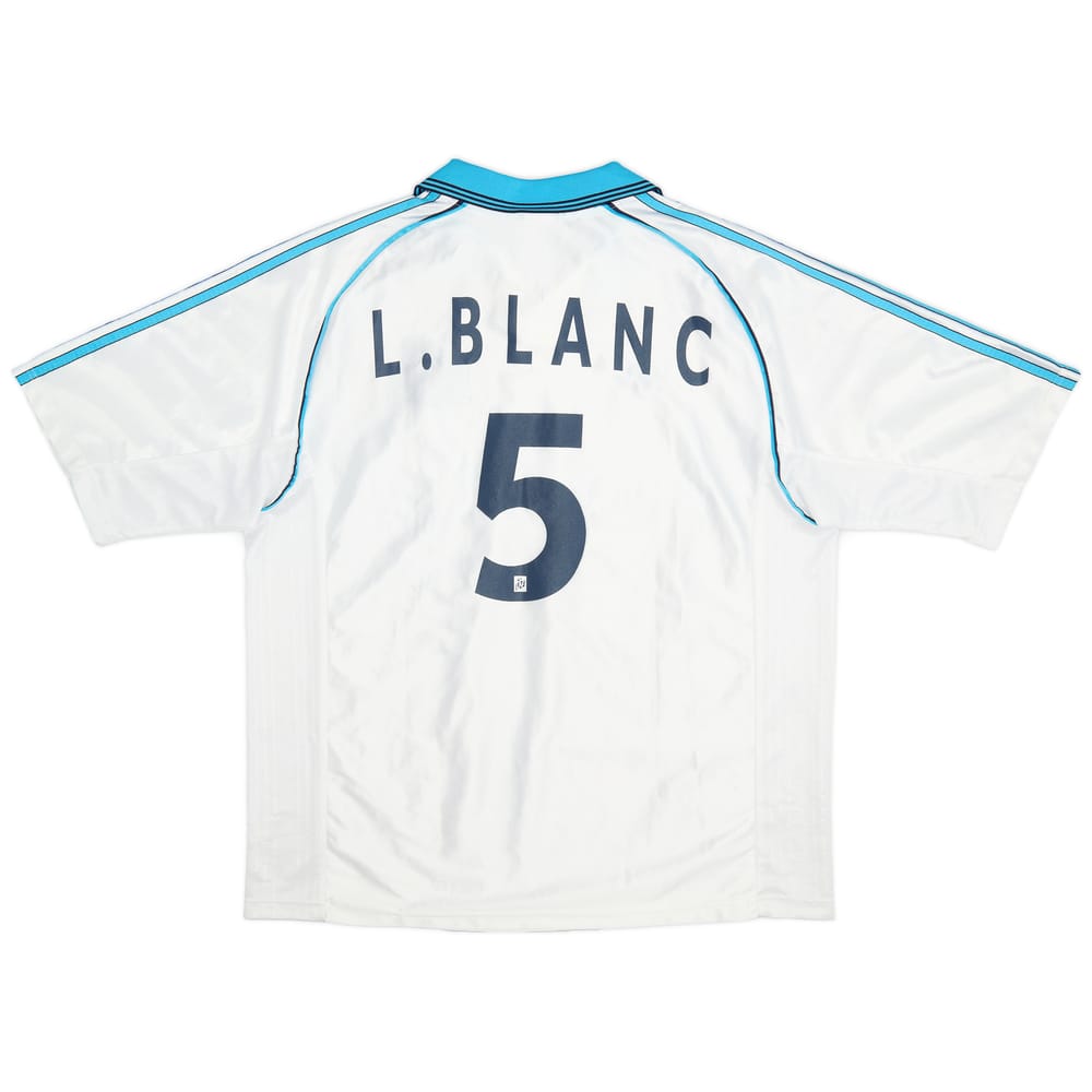 1998-99 Olympique Marseille Home Shirt L. Blanc #5 - 9/10 - (XL)