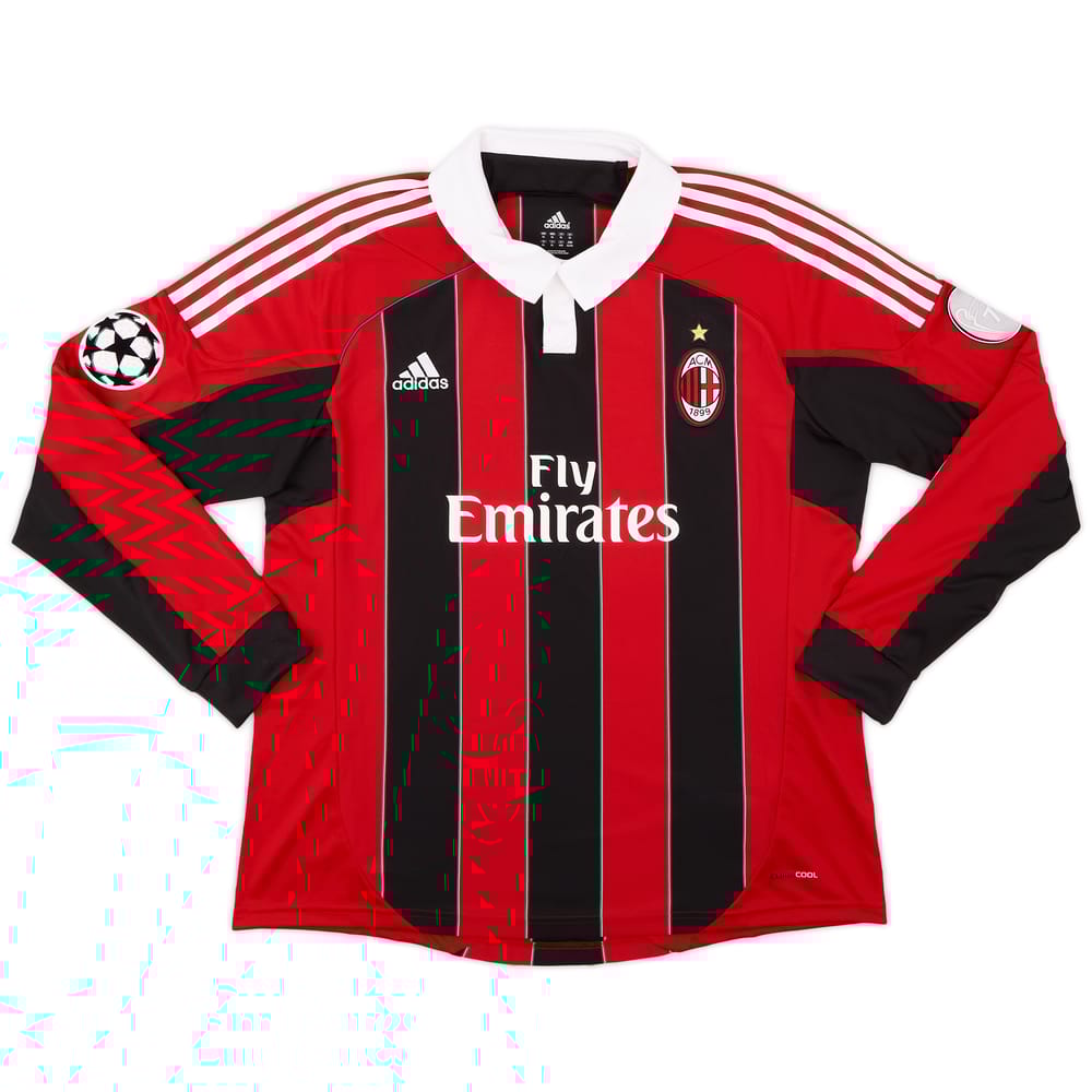 2012-13 AC Milan Home L/S Shirt - 9/10 - (XL)