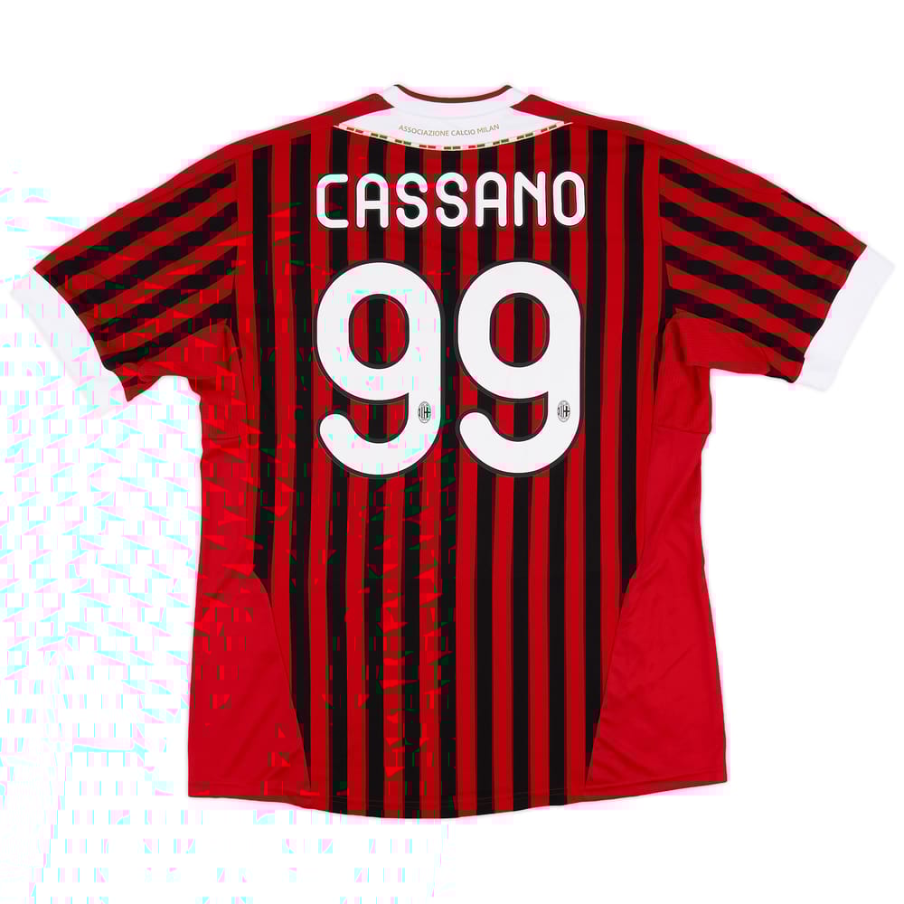 2011-12 AC Milan Home Shirt Cassano #99 - 8/10 - (XL)