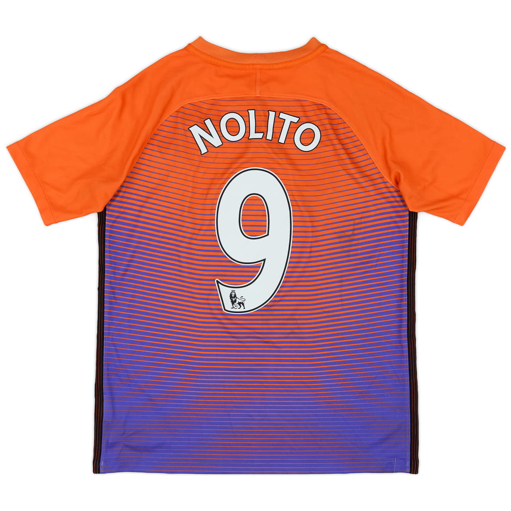 2016-17 Manchester City Third Shirt Nolito #9 - 7/10 - (XL.Boys)