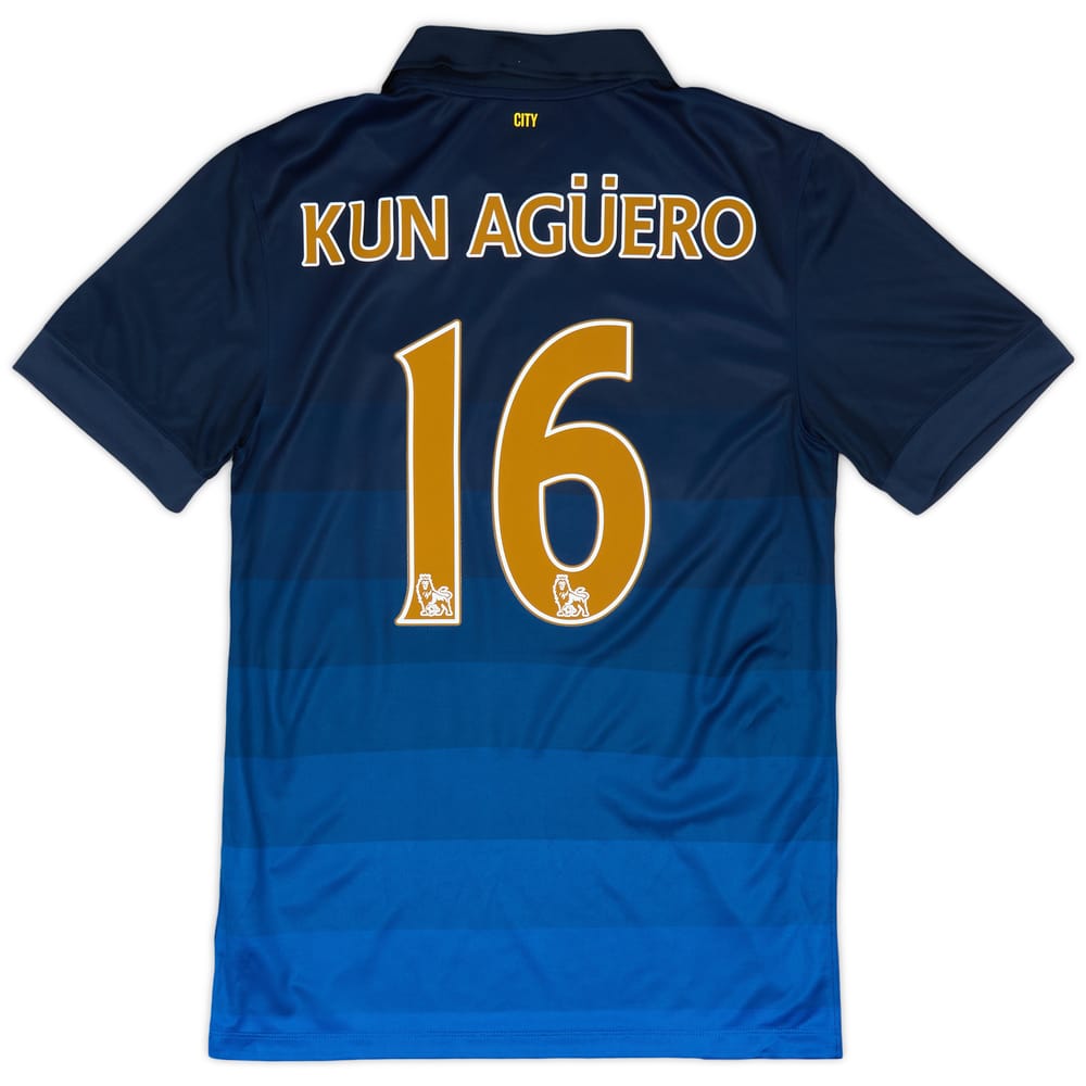 2014-15 Manchester City Away Shirt Kun Aguero #16 (S)