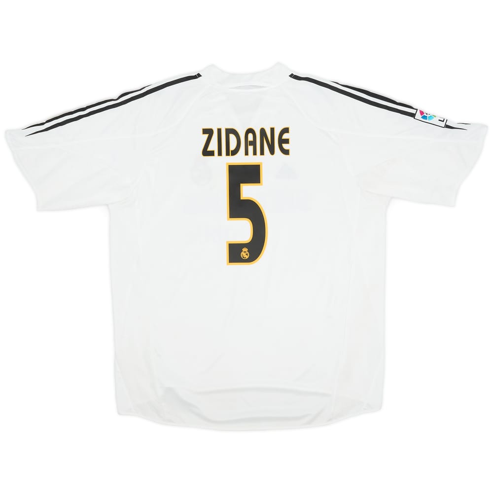 2004-05 Real Madrid Home Shirt Zidane #5 - 8/10 - (XL)