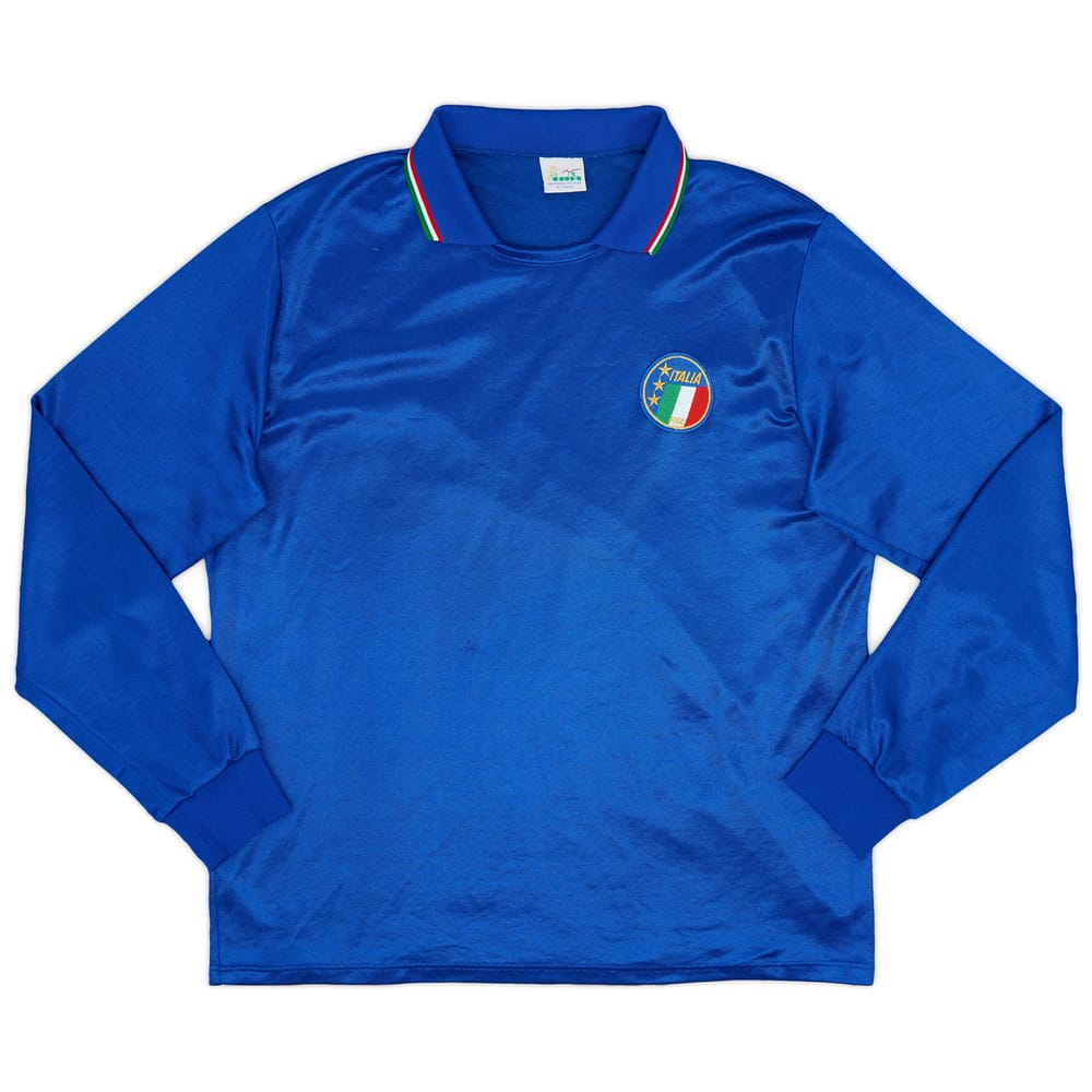 1986-88 Italy Home L/S Shirt - 8/10 - (XL)