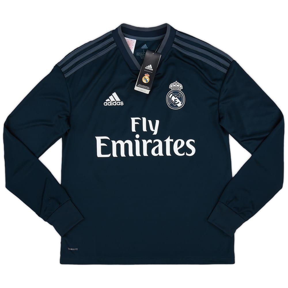 2018-19 Real Madrid Away L/S Shirt - (L.Kids)