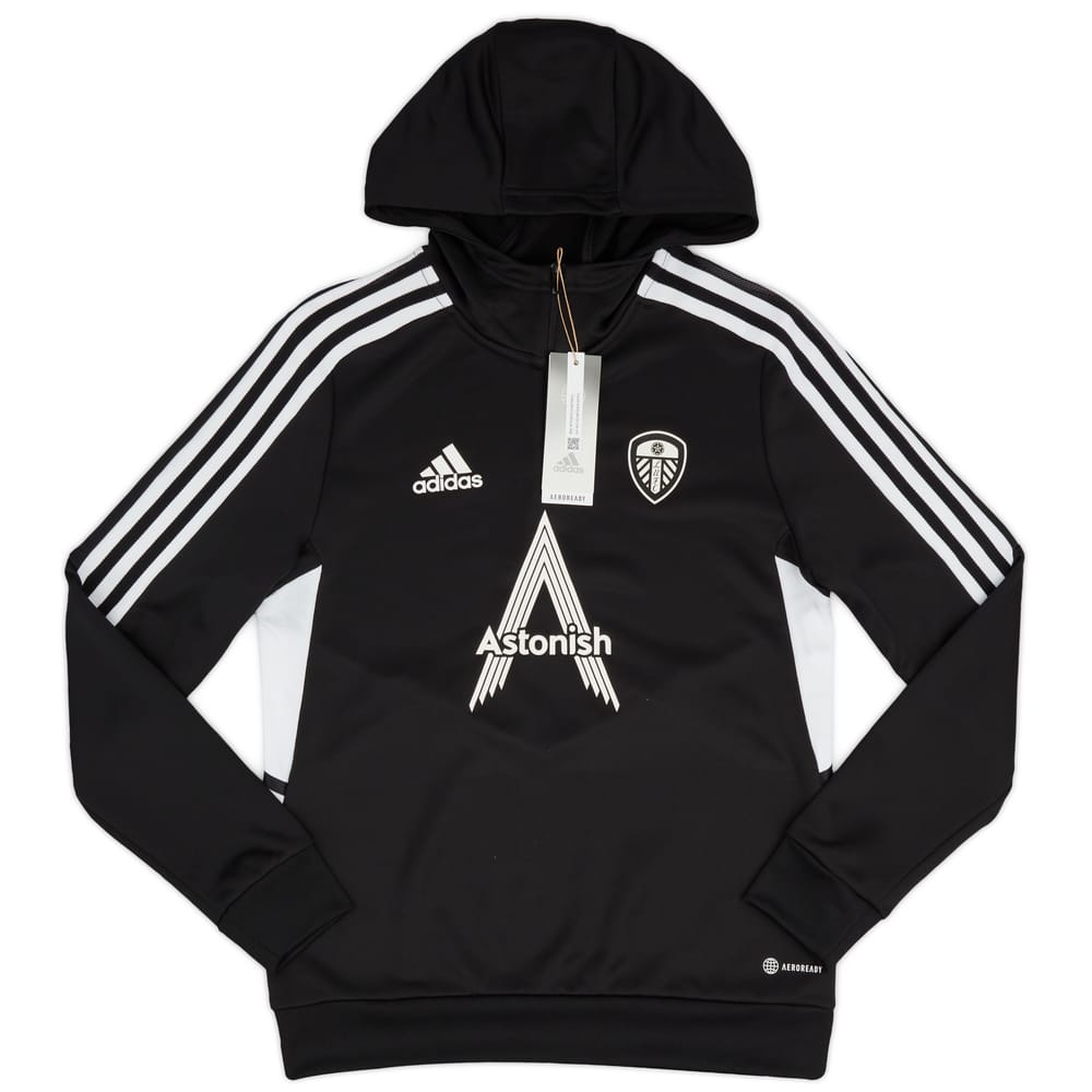 2022-23 Leeds United adidas 1/4 Zip Hooded Top (L.Kids)