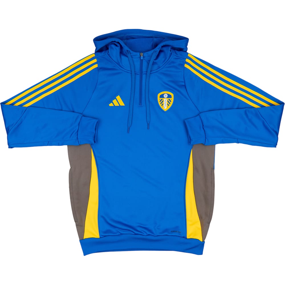 2024-25 Leeds United adidas 1/4 Zip Hooded Training Top (S)
