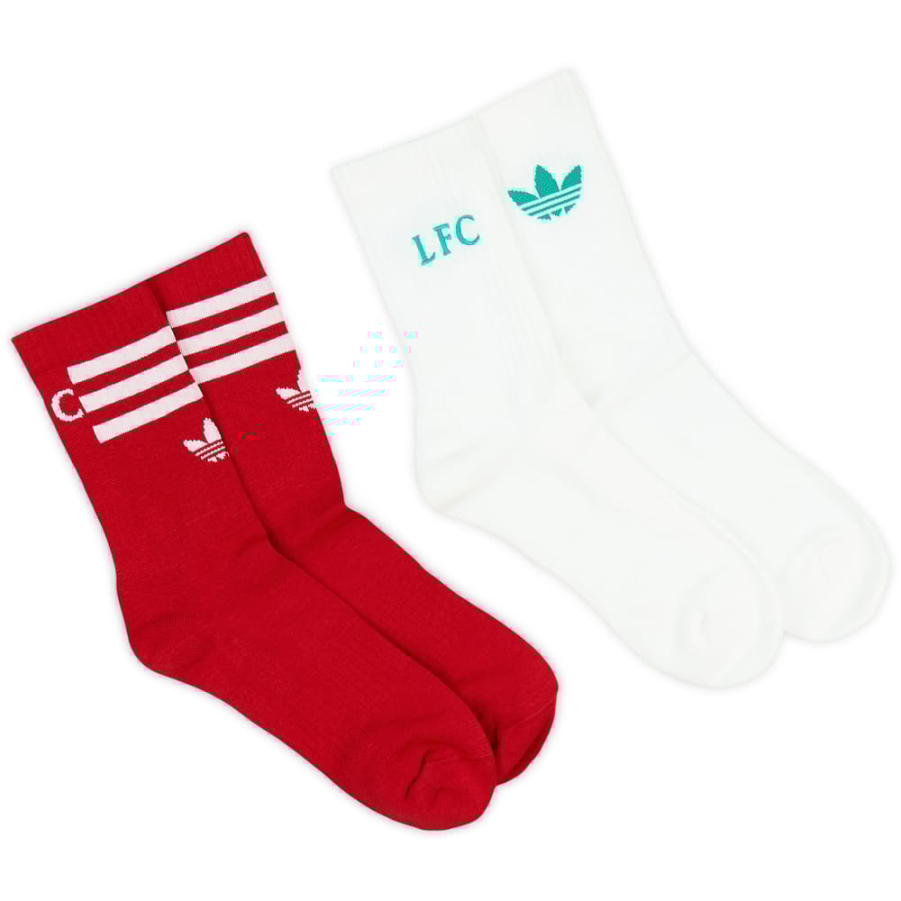 2025-26 Liverpool adidas Crew Socks - Pack of Two Pairs