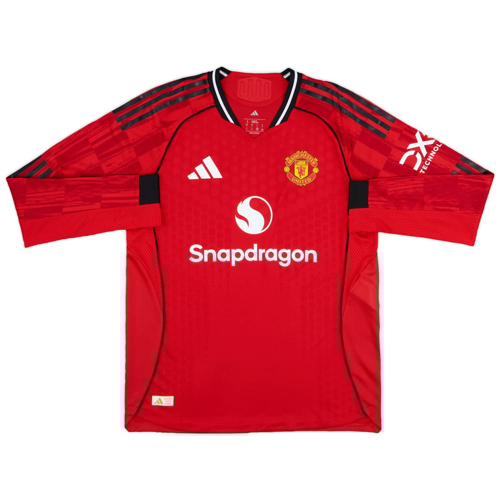 2025-26 Manchester United Authentic Home L/S Shirt