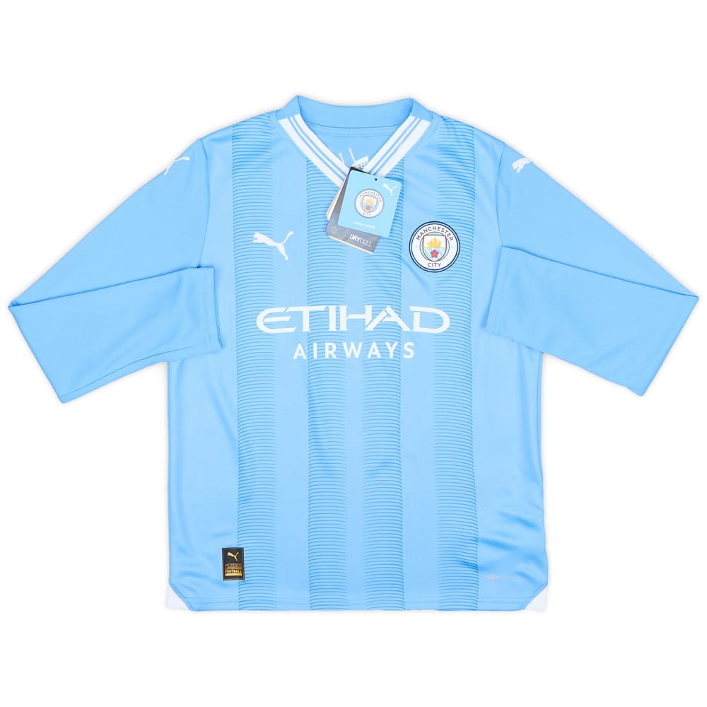2023-24 Manchester City Home L/S Shirt (L.Kids)