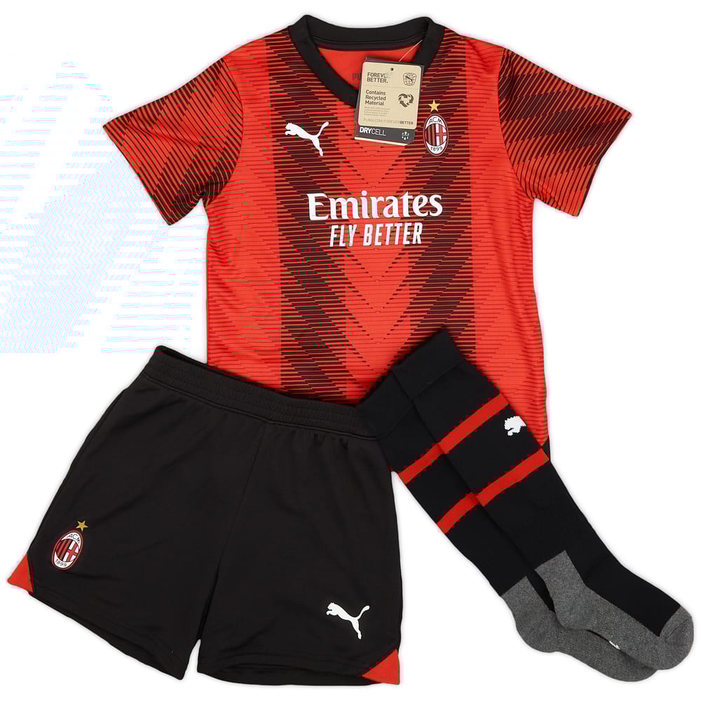 2023-24 AC Milan Full Home Kit - (Little Kids)