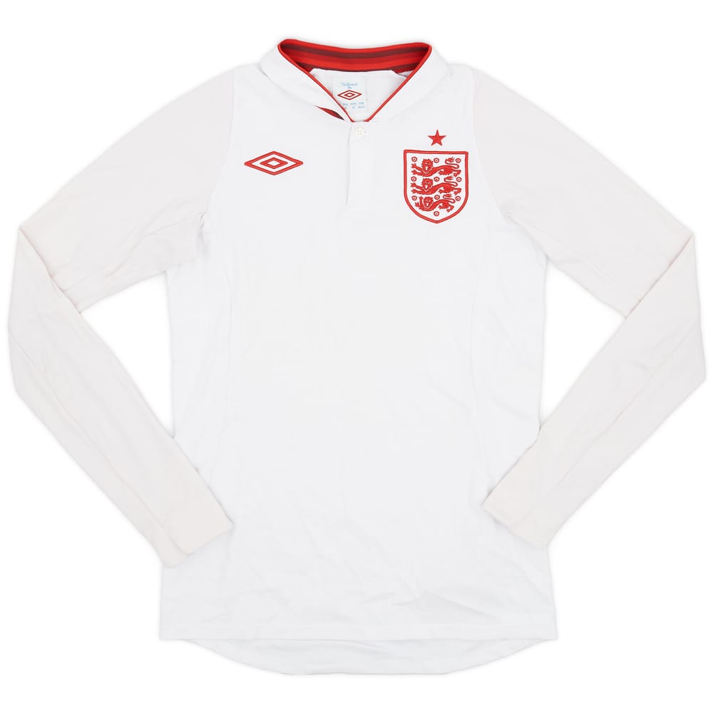 2012-13 England Home L/S Shirt - 6/10 - (XL.Boys)