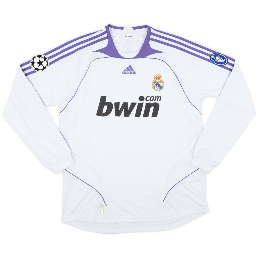 2007-08 Real Madrid Home L/S Shirt - 7/10 - (L)