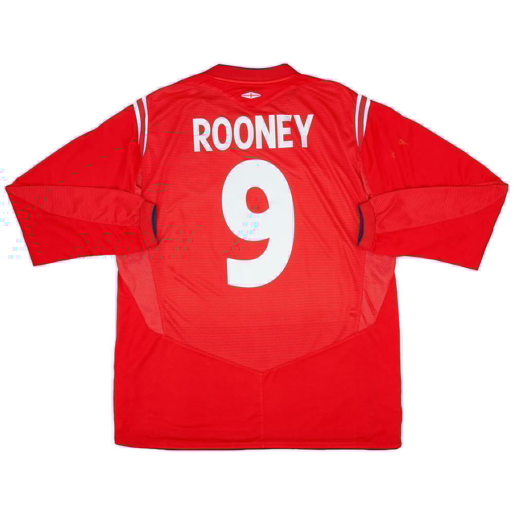 2004-06 England Away L/S Shirt Rooney #9 - 8/10 - (XL)
