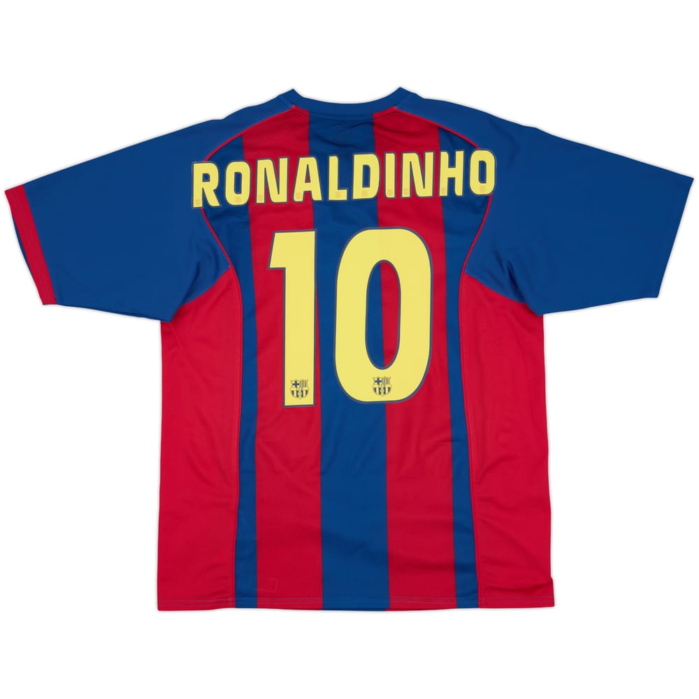 2004-05 Barcelona Basic Home Shirt Ronaldinho #10 - 8/10 - (M)