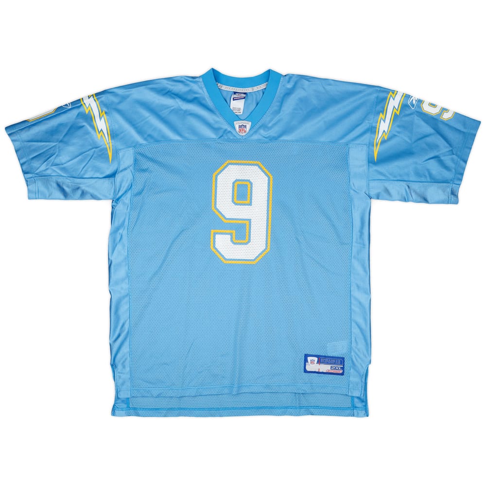 2002-04 San Diego Chargers Brees #9 Reebok On Field Alternate Jersey - 9/10 - (XXL)
