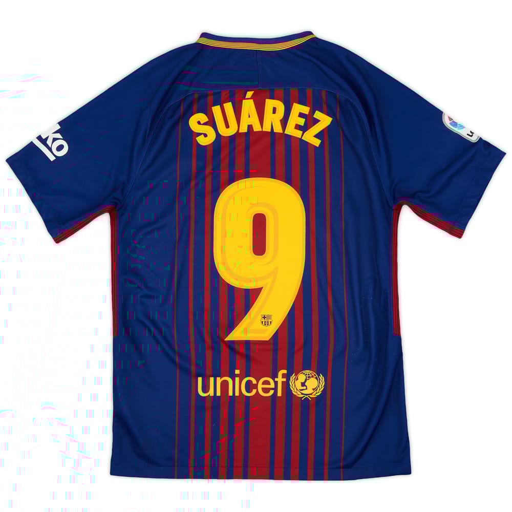 2017-18 Barcelona Home Shirt Suarez #9 - 9/10 - (S)