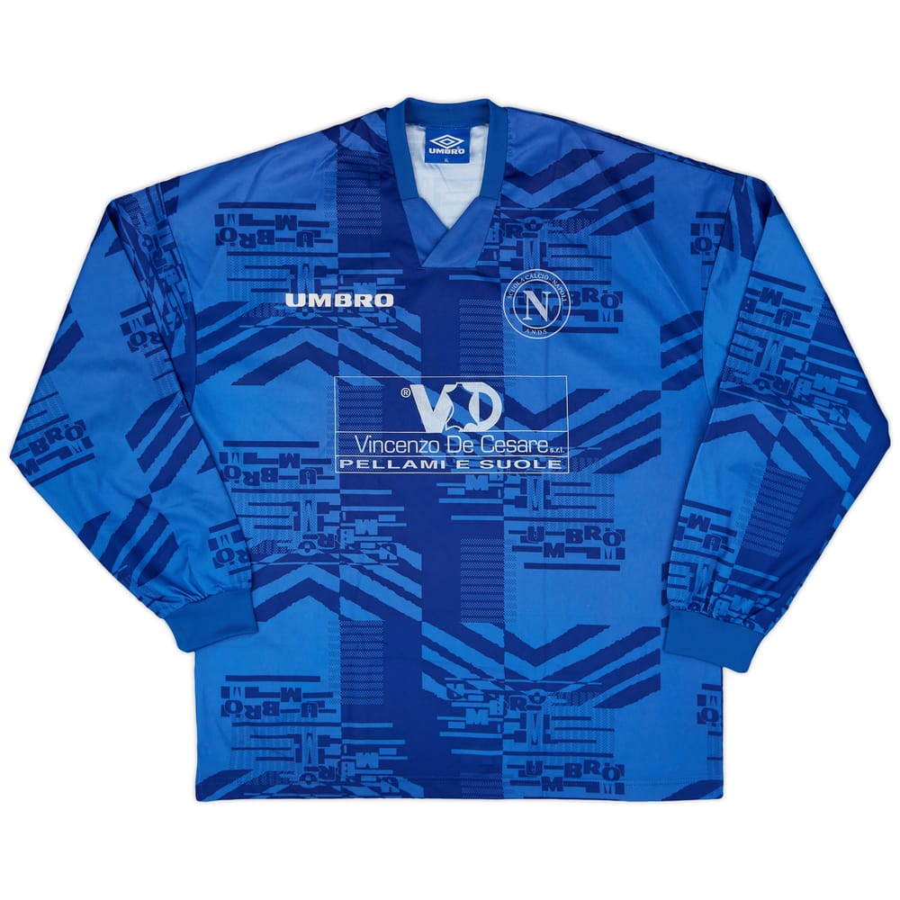 1990s Napoli Scuola Calcio Umbro Training L/S Shirt #4 - 6/10 - (XL)