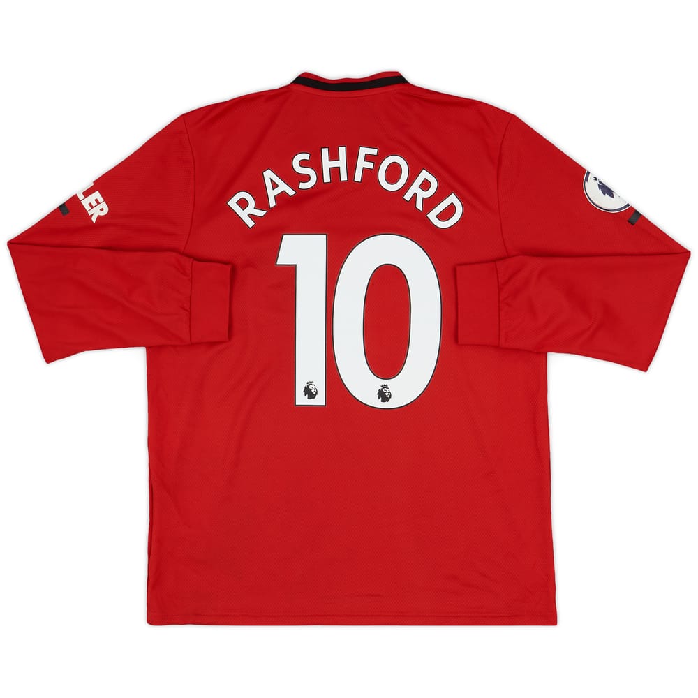 2019-20 Manchester United Home L/S Shirt Rashford #10 - 6/10 - (L)