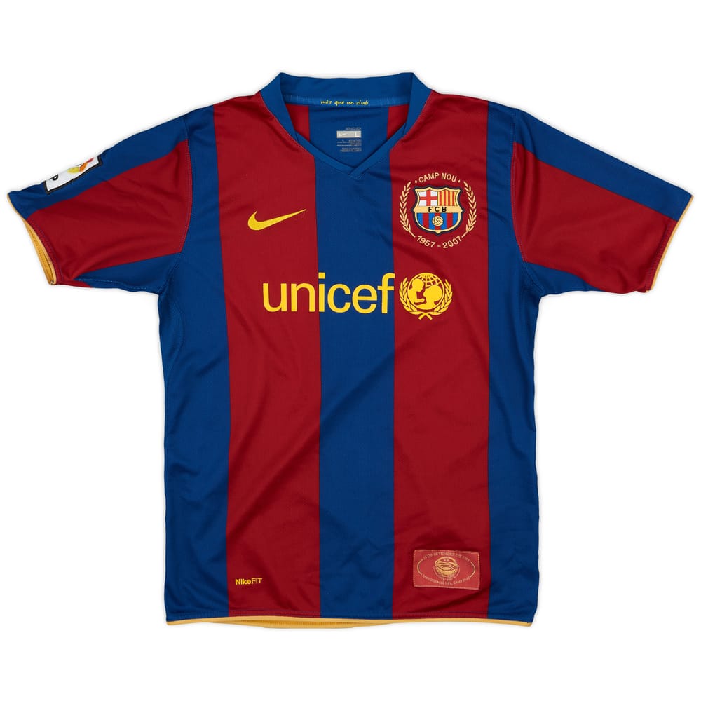 2007-08 Barcelona Home Shirt - 7/10 - (L.Boys)